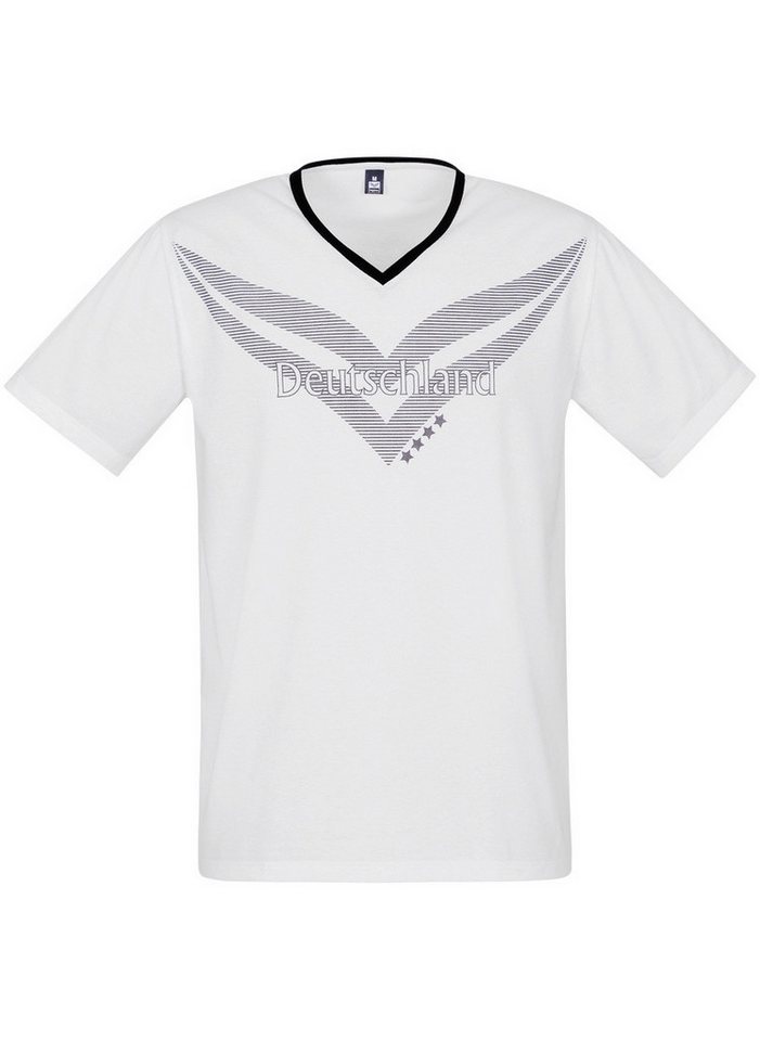 Trigema T-Shirt TRIGEMA V-Shirt in Retrooptik (1-tlg) von Trigema