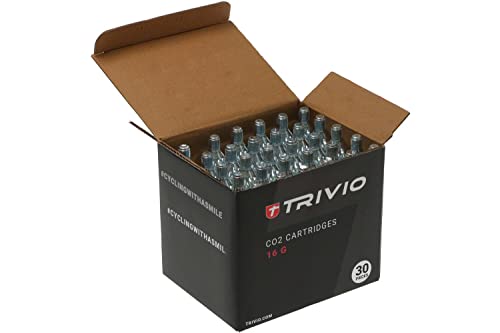 Trivio - CO2 Patronen 16 Gram - 30 Stück Packung - Für CO2 Pumpen - Hohe Kapazität, Langlebig, Zuverlässig - Fahrradzubehör von Trivio