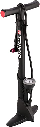 Trivio - Storm Hochdruck-Fahrradpumpe - 11 bar / 160 psi - Standpumpe mit Manometer, Doppelkopf für alle Ventiltypen, ergonomischer Griff - Fahrradzubehör, Luftpumpe, hochwertige Pumpe, perfektes von Trivio