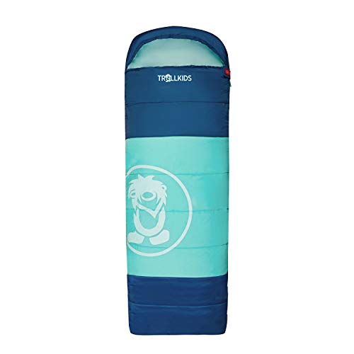 Kinder Schlafsack Midnight Sun Dreamer, Mitternachtsblau/Minze, Größe 150-185 x 65 cm von Trollkids