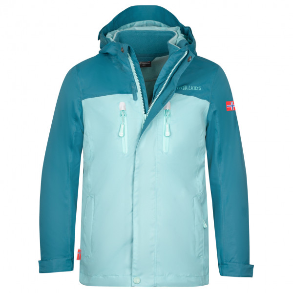 Trollkids - Girl's Bryggen 3in1 Jacket - Doppeljacke Gr 176 türkis/blau von Trollkids