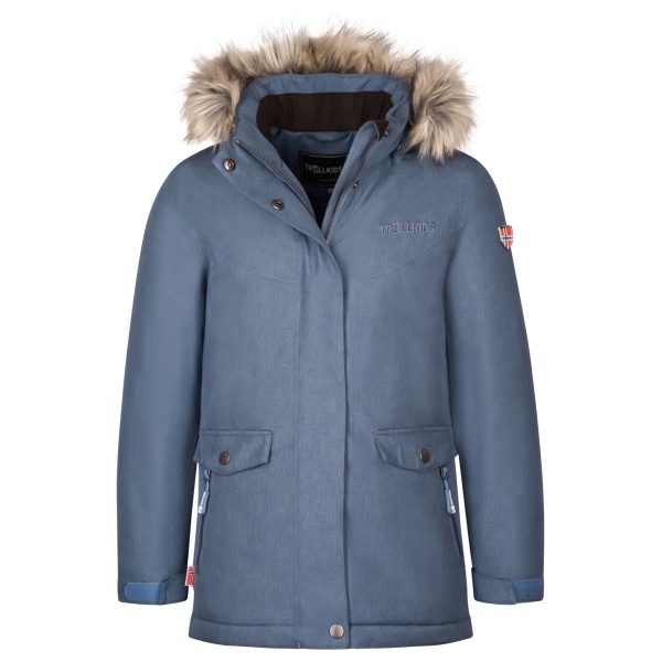 Trollkids - Girl's Oslo Coat XT - Mantel Gr 110 blau/grau von Trollkids