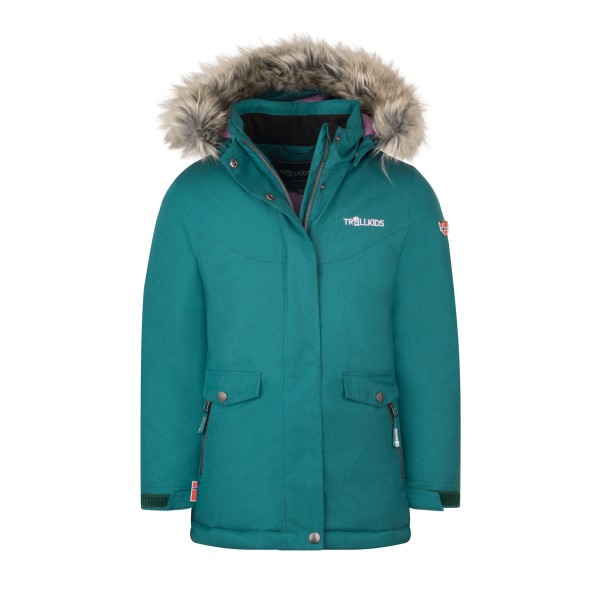 Trollkids - Girl's Oslo Coat XT - Mantel Gr 98 türkis von Trollkids