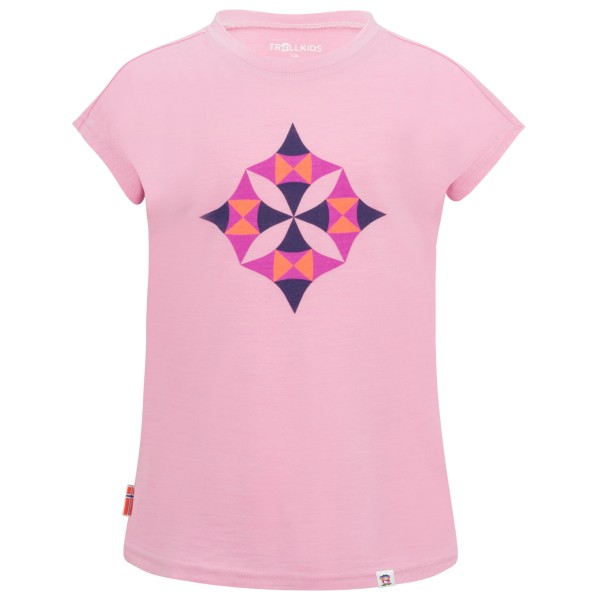 Trollkids - Girl's Sandefjord T - Merinoshirt Gr 98 rosa von Trollkids