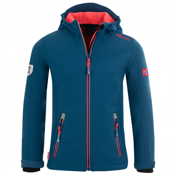 Trollkids - Girl's Trollfjord Jacket - Softshelljacke Gr 104 blau von Trollkids