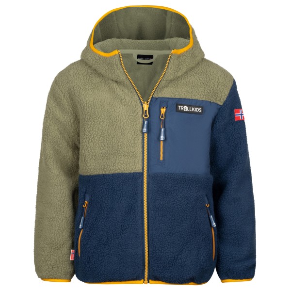 Trollkids - Kid's Aurlandsfjord Jacket - Fleecejacke Gr 116 blau/oliv von Trollkids