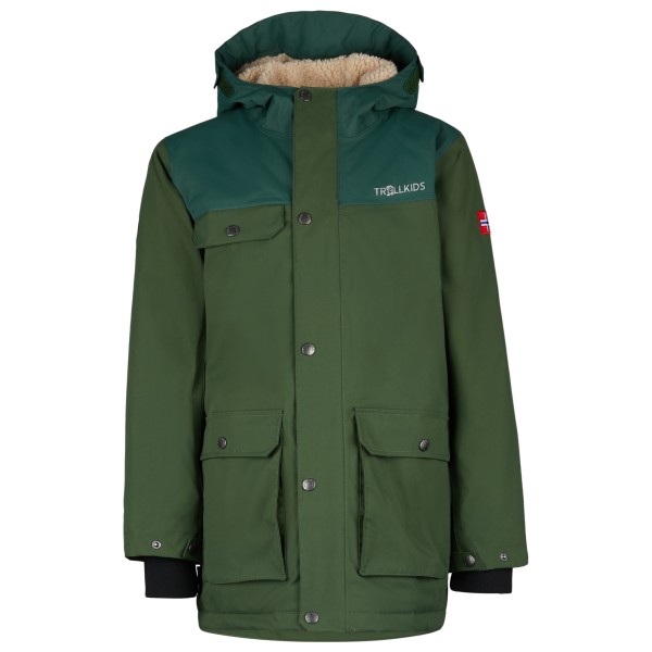 Trollkids - Kid's Gudvangen Jacket - Parka Gr 128 oliv/grün von Trollkids