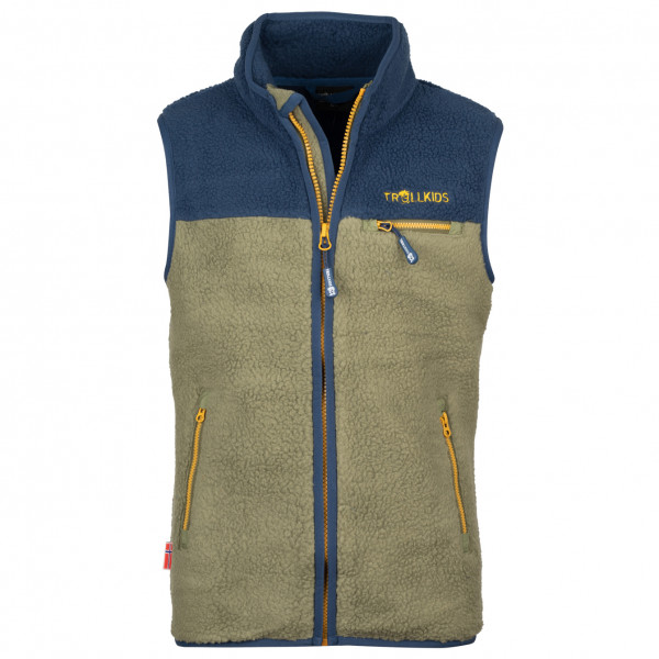 Trollkids - Kid's Hemsedal Vest - Fleeceweste Gr 110 oliv von Trollkids