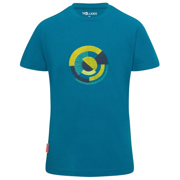Trollkids - Kid's Sandefjord T-Shirt XT-Shirt - Merinoshirt Gr 104 blau von Trollkids
