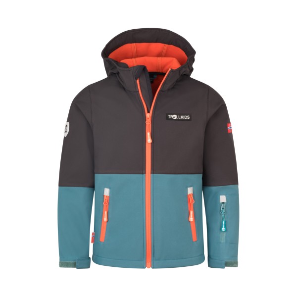 Trollkids - Kid's Skjorta Jacket - Softshelljacke Gr 140 grau von Trollkids