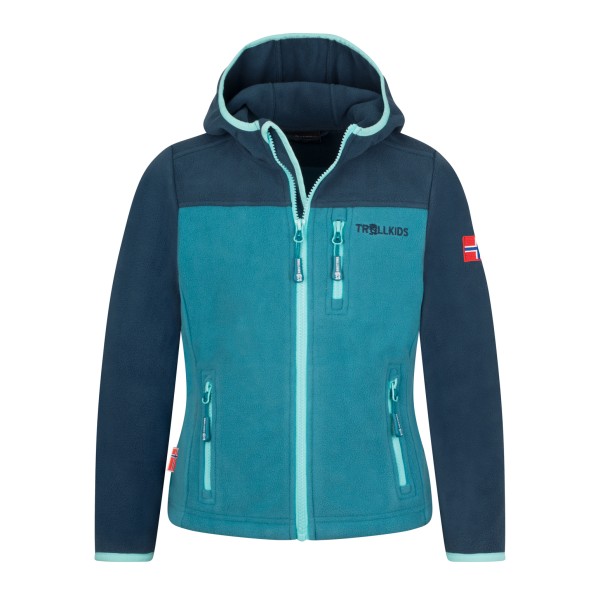 Trollkids - Kid's Stavanger Jacket - Fleecejacke Gr 110 blau/türkis von Trollkids