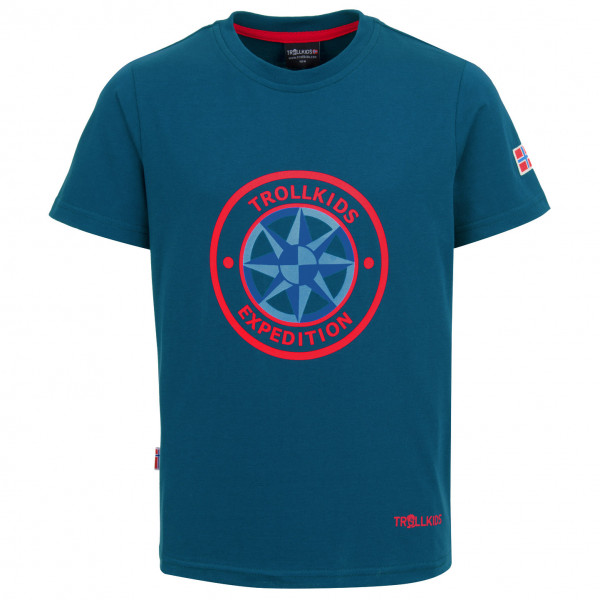Trollkids - Kid's Windrose T - T-Shirt Gr 104 blau von Trollkids