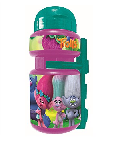 Trolls Mädchen mit Halter Trinkflasche, rosa, One Size von Trolls