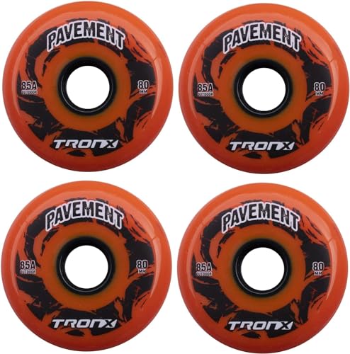 TronX Outdoor Asphalt Pavement 85A Inline Roller Hockeyrollen | 59 mm, 68 mm, 72 mm, 76 mm, 80 mm Größen Hi-Lo (59 mm) von TronX