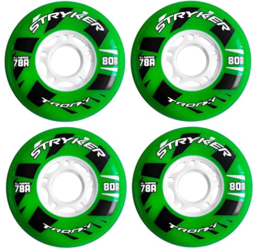 TronX Stryker Multi Surface 78A Allzweck-Inline-Hockey-Räder, 59 mm, 68 mm, 72 mm, 76 mm und 80 mm, Hi-Lo (68 mm), 4 Stück von TronX