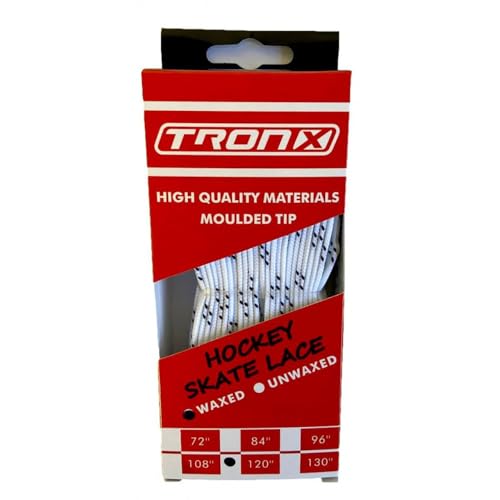 TronX gewachste Schnürsenkel für Schlittschuhe, weiße Farbe (120" / 305 cm) von TronX