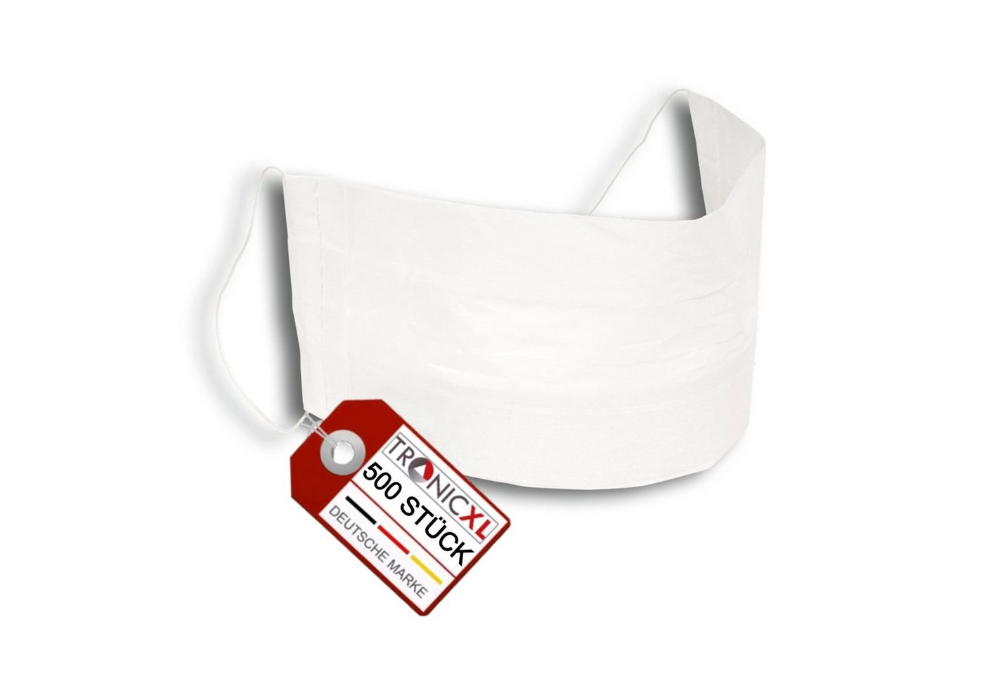 TronicXL Kopfschutz 500 x Tissue Einweg Mundschutz Industrie Maske Produktion Gastronomie (500-tlg) von TronicXL