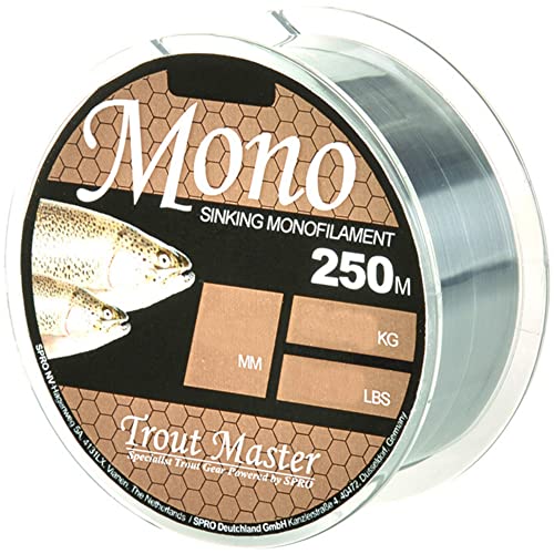 Trout Master monofile Angelschnur zum Forellenangeln Mono Schnur - 200m Monoschnur, Durchmesser/Tragkraft:0.18mm / 3.5kg von Trout Master