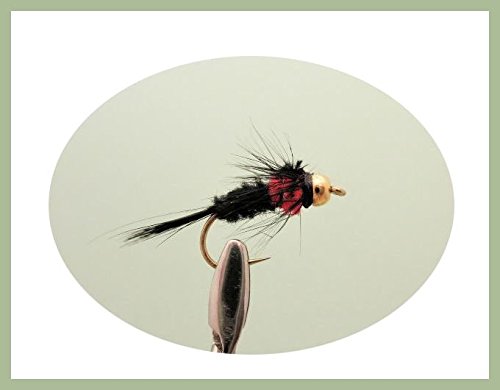 Montana Nymphe, 6 x GOLDHEAD rot Montana kurzem Schaft, Forelle Fliegen Wahl von Größen erhältlich von Troutflies Goldhead Nymphs