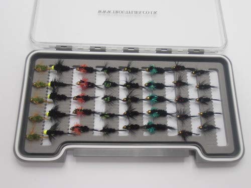 Montana Forellenangeln, 40 Fliegen, Box Set, gemischte Farbe, Größe 10/12 NBX26 von Troutflies UK Boxed Fishing Flies