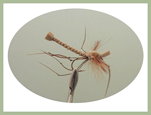 6 Stück Tan Schaumstoff Daddy Long Legs Forellenangeln Fliegen, Größe 10 von Troutflies UK Dry Flies