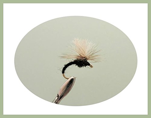 Klinkhammer Fliegenköder, 6 Stück, schwarz, Auswahl von Größen, zum Fliegenfischen von Troutflies UK Dry Flies
