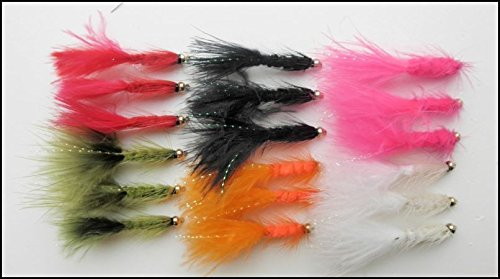 Woolly Bugger Forellenfliegen, 18 Stück, gemischte Farben, gemischt 8/10, zum Fliegenfischen von Troutflies UK Lures