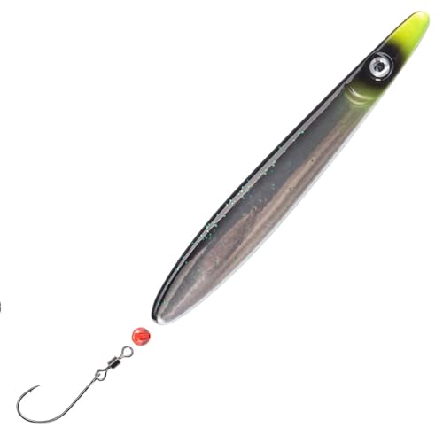 Troutwerk Inline Blinker 16g 7,4cm - Meerforellenblinker, Troutwerk Farbe:schwarz/silberfarben/gelber Kopf von Troutwerk