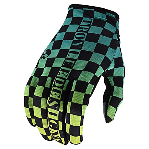 Troy Lee Designs Herren Handschuhe Flowline, Checkers - Grün Schwarz, XL, 437 von Troy Lee Designs