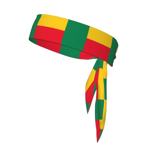 Flagge von Benin, Sport-Kopfband, Stirnband für Damen und Herren, Haarband für Laufen, Workout, Fußball von Trukd
