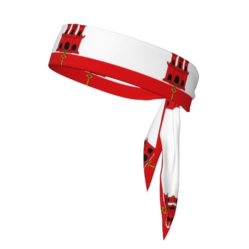 Flagge von Gibraltar, Sport-Kopfband, Stirnband für Damen und Herren, Haarband für Laufen, Workout, Fußball von Trukd