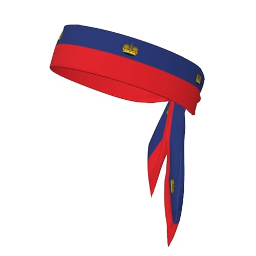 Flagge von Liechtenstein, Sport-Kopfband, Stirnband für Damen und Herren, Haarband für Laufen, Workout, Fußball von Trukd
