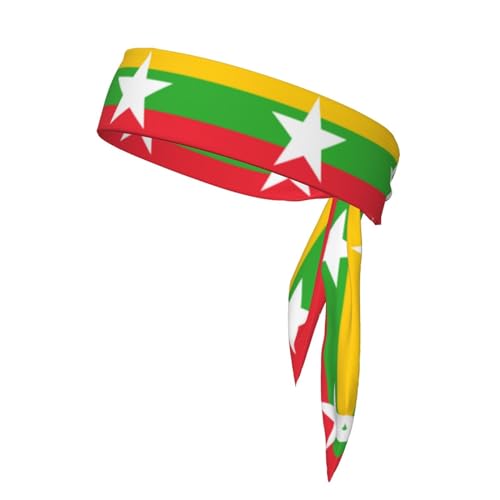 Flagge von Myanmar, Sport-Kopfband, Stirnband für Damen und Herren, Haarband für Laufen, Workout, Fußball von Trukd