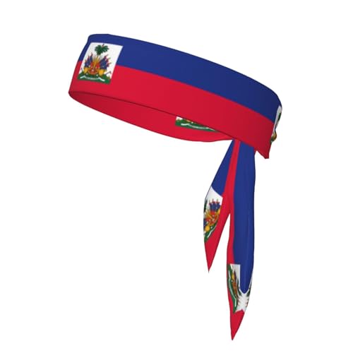 Haarband mit haitianischer Flagge, Sport-Kopfband, Stirnband für Damen und Herren, Haarband für Laufen, Workout, Fußball von Trukd
