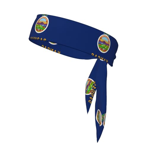Kansas Stirnbänder mit Staatsflagge, Sport-Kopfband, Stirnband für Damen und Herren, Haarband für Laufen, Workout, Fußball von Trukd