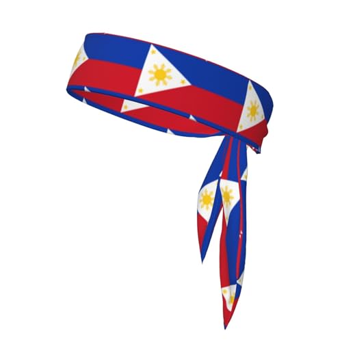Philippinische Flaggen-Stirnbänder, Sport-Kopfband, Stirnband für Damen und Herren, Haarband für Laufen, Workout, Fußball von Trukd