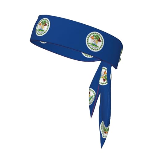 Stirnbänder mit Belize-Flagge, Sport-Kopfband, Stirnband für Damen und Herren, Haarband für Laufen, Workout, Fußball von Trukd