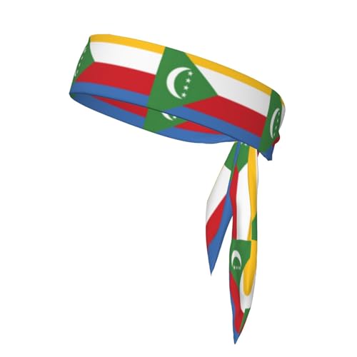 Stirnbänder mit Flagge der Komoren, Sport-Kopfband, Stirnband für Damen und Herren, Haarband für Laufen, Workout, Fußball von Trukd