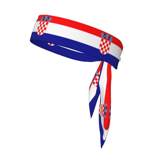 Trukd TD-TD12158 Stirnbänder mit Flagge der Republik Kroatien, Sport-Kopfband, Stirnband für Damen und Herren, Haarband für Laufen, Workout, Fußball, von Trukd