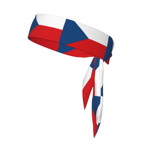 Stirnbänder mit Flagge der Tschechischen Republik, Sport-Kopfband, Stirnband für Männer und Frauen, Haarband für Laufen, Workout, Fußball von Trukd