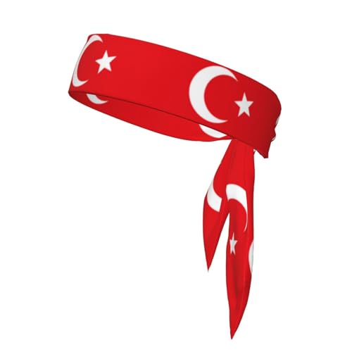 Stirnbänder mit Flagge der Türkei, Sport-Kopfband, Stirnband für Damen und Herren, Haarband zum Laufen, Workout, Fußball von Trukd
