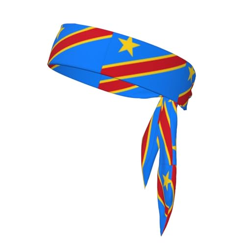 Stirnbänder mit Flagge des Kongo, Sport-Kopfband, Stirnband für Damen und Herren, Haarband für Laufen, Workout, Fußball von Trukd