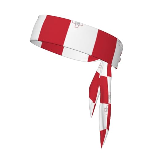 Stirnbänder mit Flagge von Malta, Sport-Kopfband, Stirnband für Damen und Herren, Haarband für Laufen, Workout, Fußball von Trukd