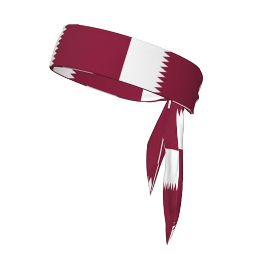 Stirnbänder mit Katar-Flagge, Sport-Kopfband, Stirnband für Damen und Herren, Haarband für Laufen, Workout, Fußball von Trukd