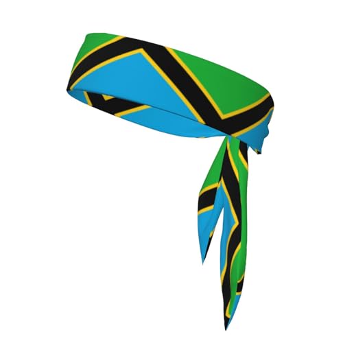 Stirnbänder mit Tansania-Flagge, Sport-Kopfband, Stirnband für Damen und Herren, Haarband für Laufen, Workout, Fußball von Trukd