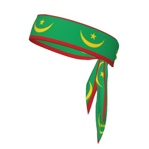 Stirnbänder mit der Flagge Mauretaniens, Sport-Kopfband, Stirnband für Damen und Herren, Haarband für Laufen, Workout, Fußball von Trukd