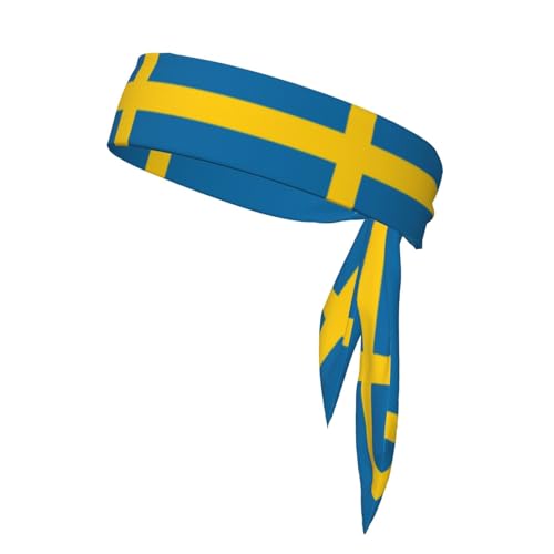 Stirnbänder mit schwedischer Flagge, Sport-Kopfband, Stirnband für Damen und Herren, Haarband für Laufen, Workout, Fußball von Trukd