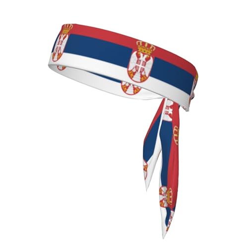 Stirnbänder mit serbischer Flagge, Sport-Kopfband, Stirnband für Damen und Herren, Haarband für Laufen, Workout, Fußball von Trukd