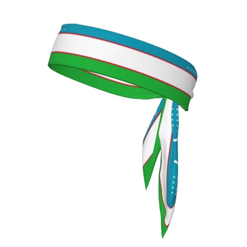 Stirnband mit Flagge der Republik Usbekistan, Sport-Kopfband, Stirnband für Damen und Herren, Haarband zum Laufen, Workout, Fußball von Trukd