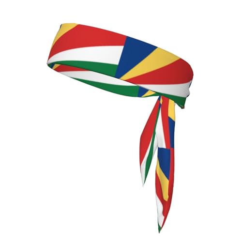 Stirnband mit Seychellen-Flagge, Sport-Kopfband, Stirnband für Damen und Herren, Haarband zum Laufen, Workout, Fußball von Trukd